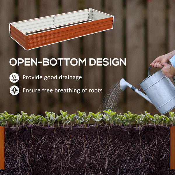 Galvanized raised planter, brown