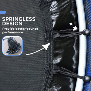 Trampoline 4,6 pieds avec filet de sécurité et coussin de protection intégré, bleu