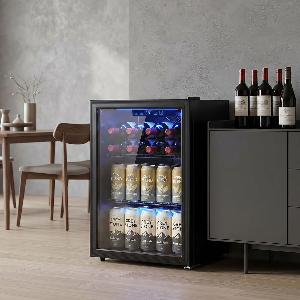68 L Beverage Refrigerator, 70 Cans, Black
