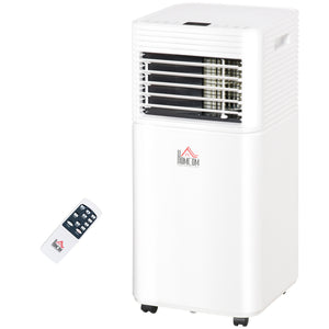 Climatiseur portable 10 000 BTU avec mode ventilateur et déshumidificateur, silencieux, avec télécommande et minuterie 24 h, blanc.