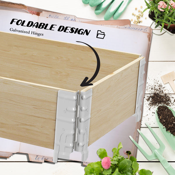 Folding raised planter