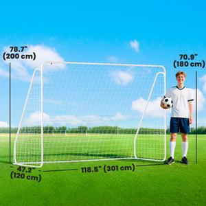 3 x 1.2 m soccer goal, white