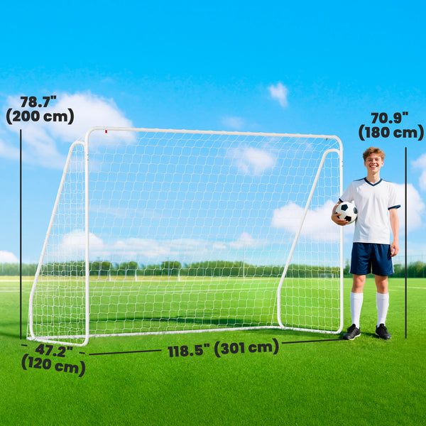 3 x 1.2 m soccer goal, white