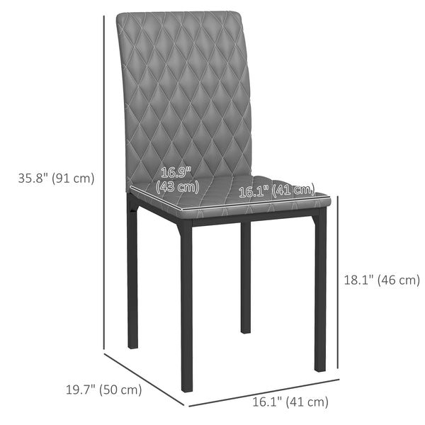 Set of 4 upholstered high-back chairs with padded seats