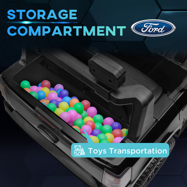 Ford Ranger 12V, Licensed with Rear Storage, Remote Control, Grey