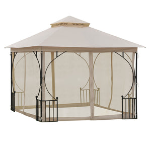 10 x 10 gazebo with mosquito nets, beige