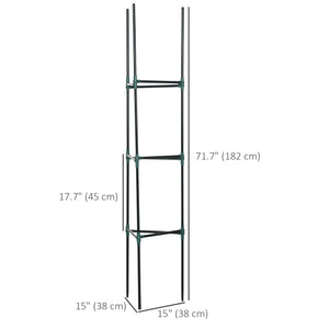 3 Pack 183cm Tomato Plant Supports for Climbing Vegetables, Flowers and Fruits, Dark Green
