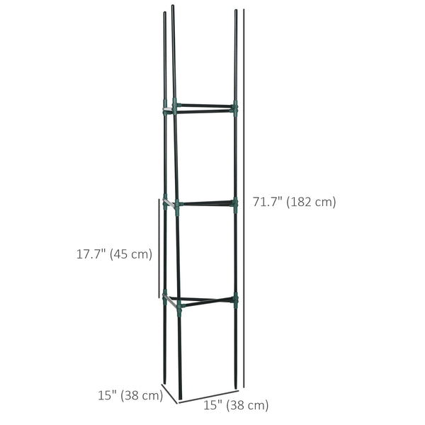 3 Pack 183cm Tomato Plant Supports for Climbing Vegetables, Flowers and Fruits, Dark Green