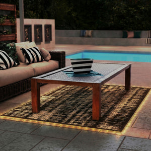Waterproof Outdoor Camping Mat with LED Lights, Carry Bag and Pegs, 3.66 m x 2.74 m