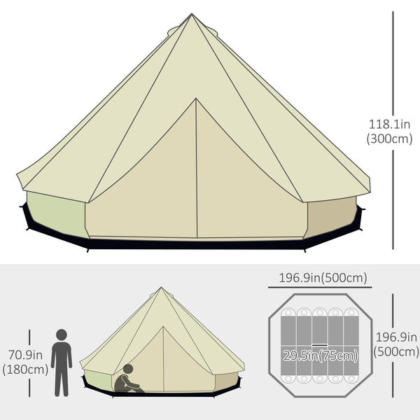 Family teepee in beige canvas