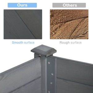 Wooden Raised Bed 86 x 45 x 76 cm, with Feet, Drainage Holes, Inner Bag for Garden, Dark Grey