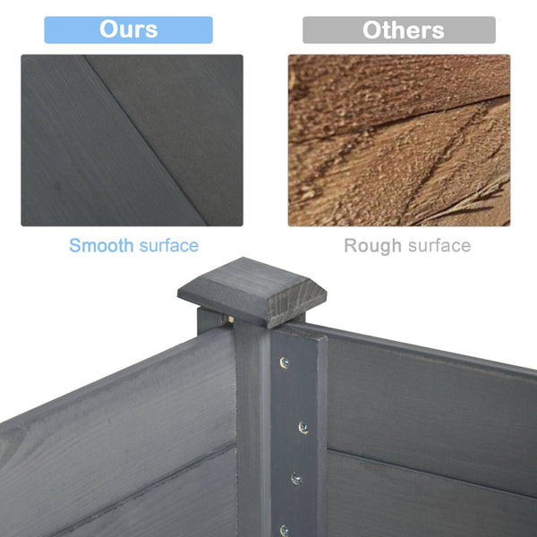 Wooden Raised Bed 86 x 45 x 76 cm, with Feet, Drainage Holes, Inner Bag for Garden, Dark Grey