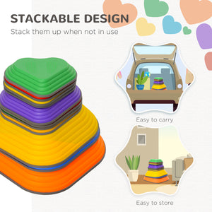 Set of 11 non-slip stacking stones for children, heart-shaped