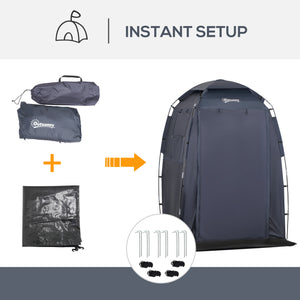 Shower Tent 60" x 60" x 82" Extra Large, Portable Privacy Camping Shelter with Windows and Ground Sheet, Dark Blue
