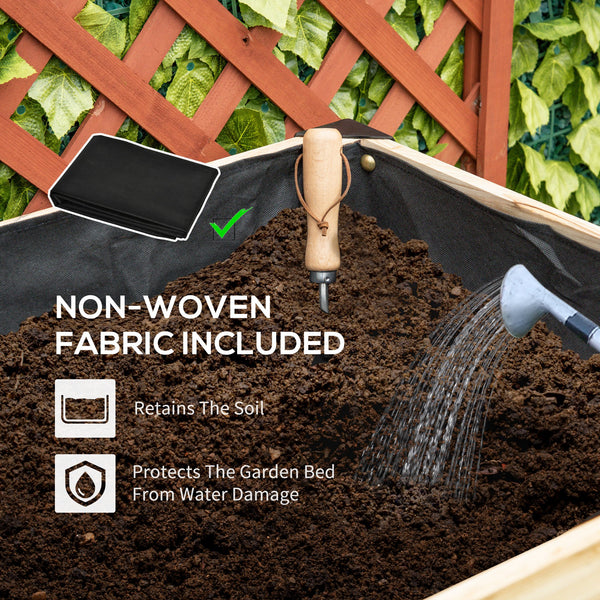 Raised wooden planter with metal legs