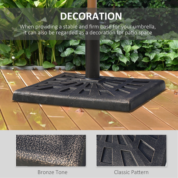 Outdoor Square Resin Umbrella Base - Bronze
