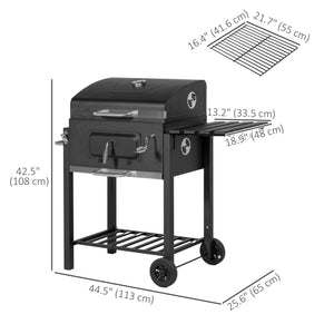 Portable stainless steel charcoal barbecue