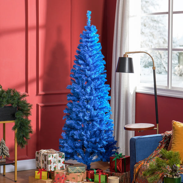 6ft Blue Artificial Christmas Tree with Automatic Opening
