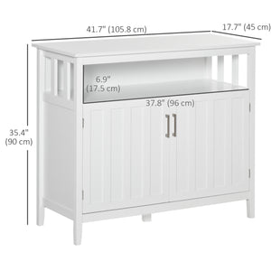 Sideboard/storage cabinet with 2 doors and adjustable shelves for kitchen and dining room, white