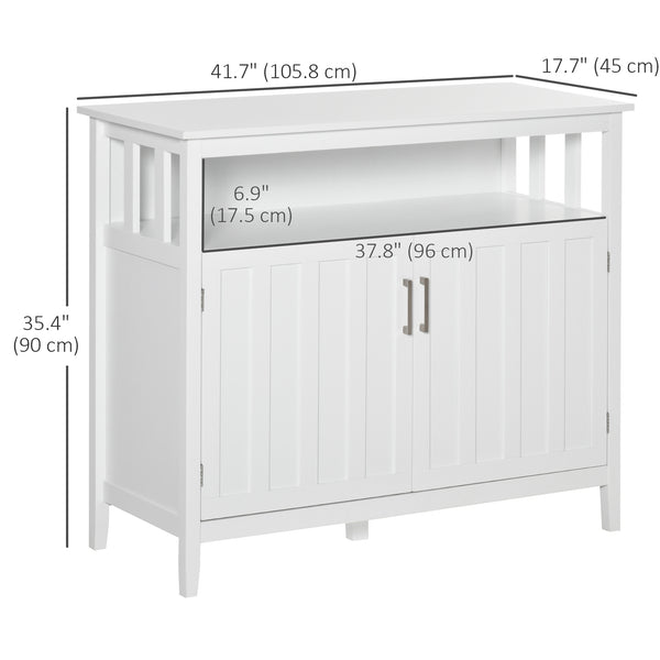 Sideboard/storage cabinet with 2 doors and adjustable shelves for kitchen and dining room, white