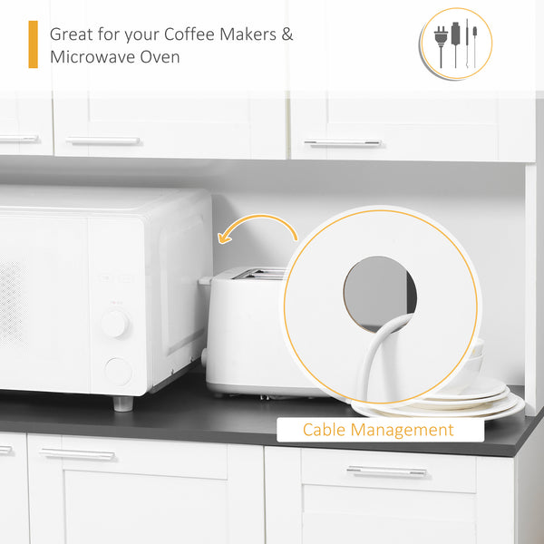 71" Sideboard with Adjustable Shelves, Gloss White