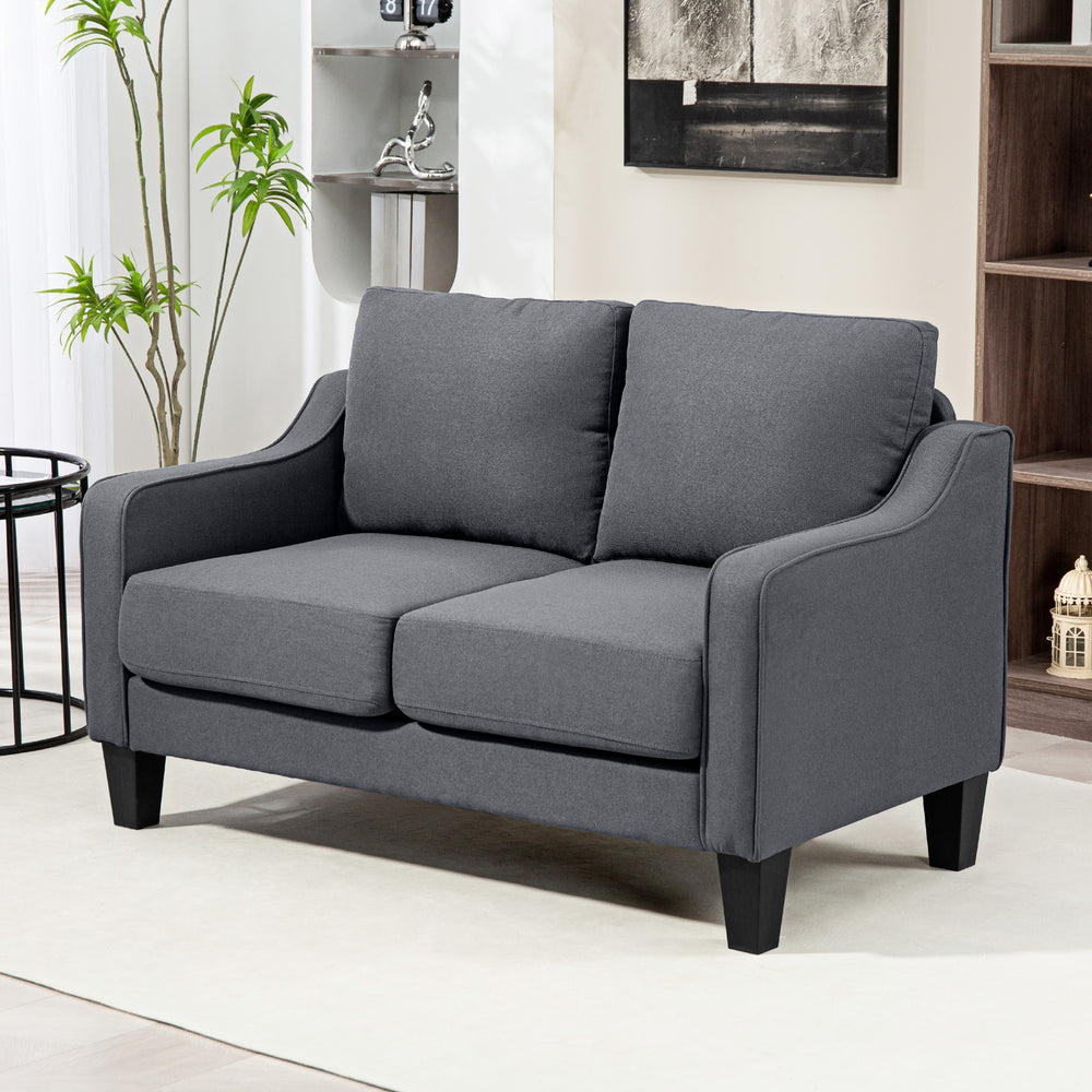 Modern 2-seater sofa with pocket springs, anthracite grey