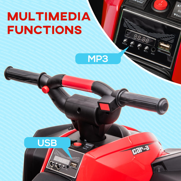 12V quad with music, headlights, red