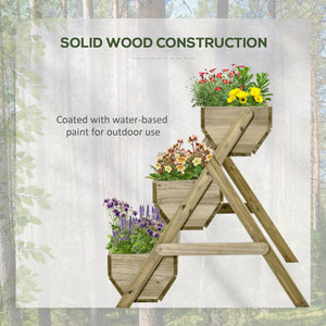 3-tier raised wooden planter