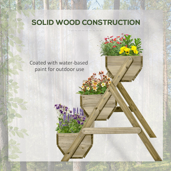3-tier raised wooden planter