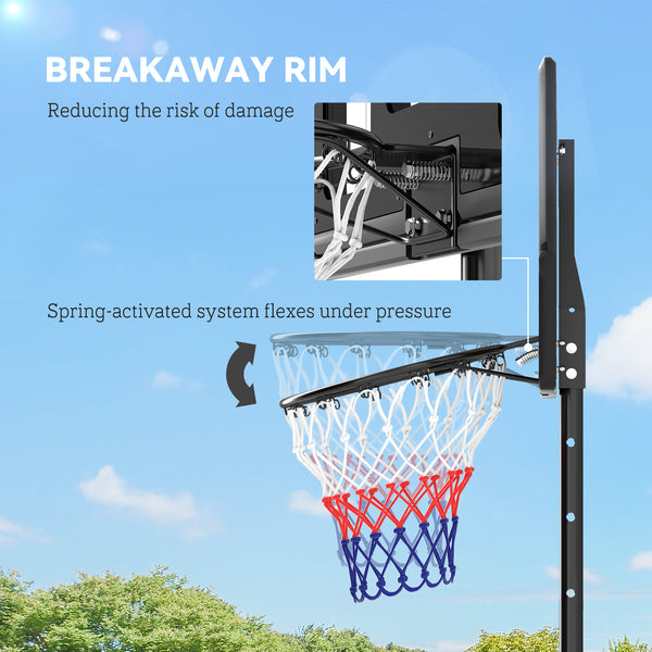 2.3 to 3 m basketball hoop with wheels