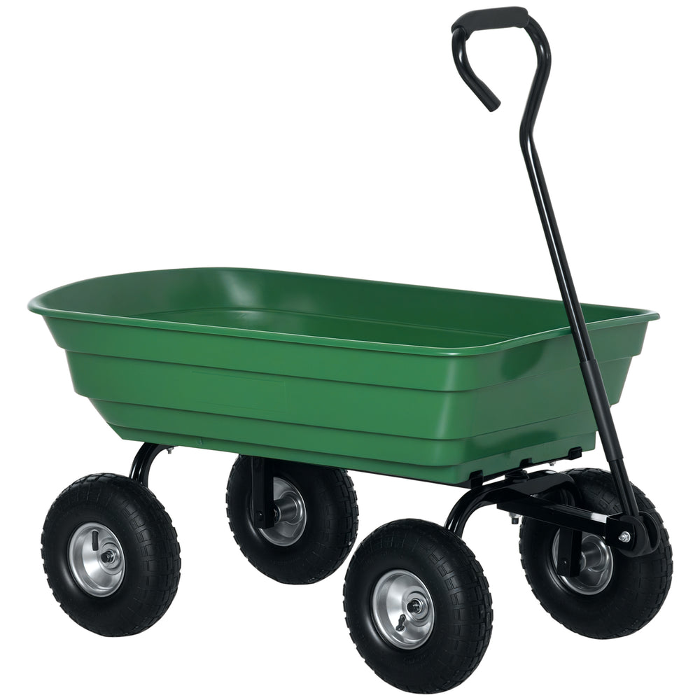Steel garden cart with handle and 10" pneumatic tires
