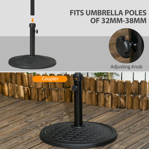 Round concrete parasol stand, black