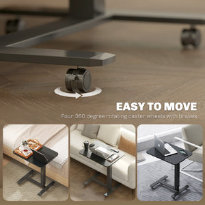 43" Height Adjustable Standing Desk on Casters, Black