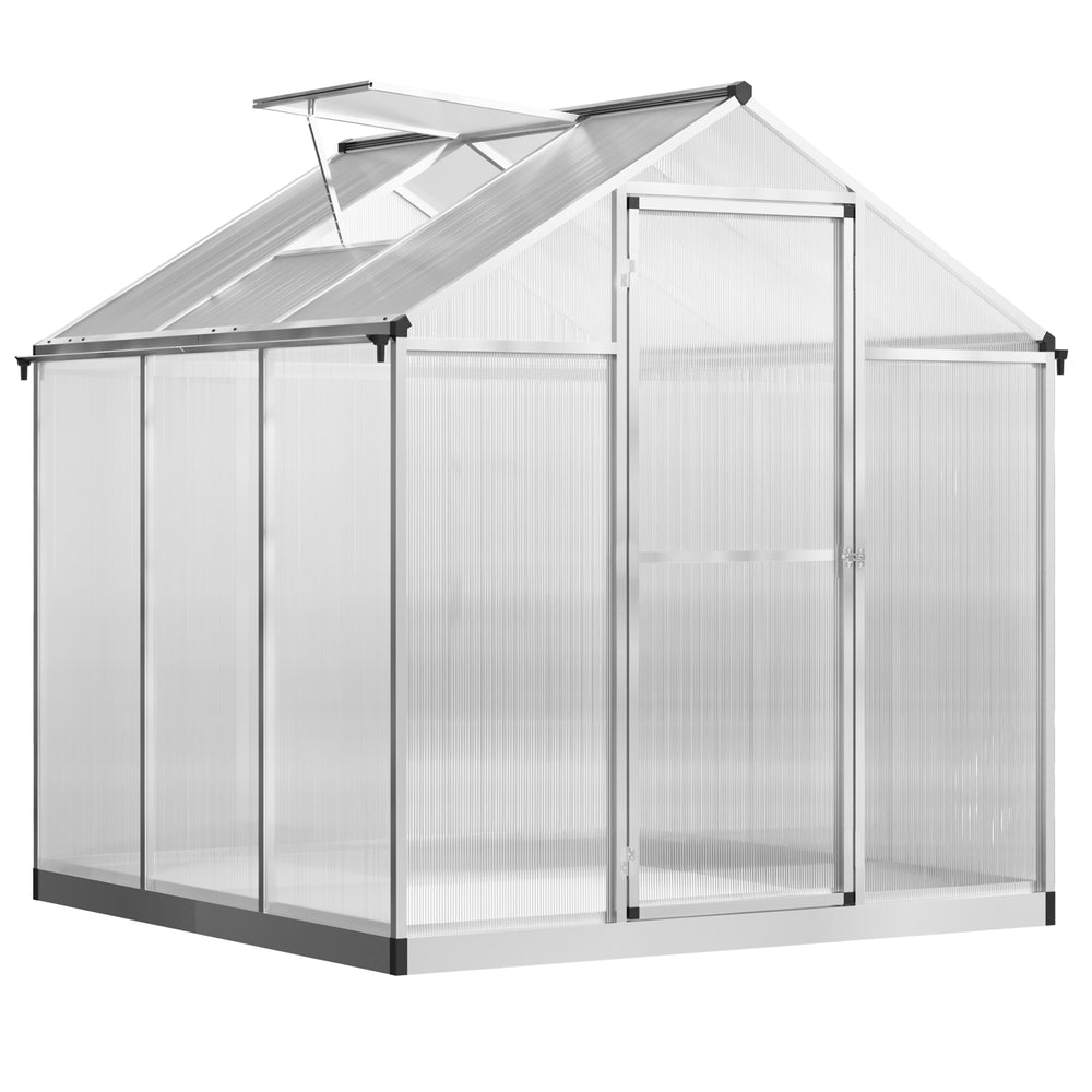 Garden greenhouse with polycarbonate panels