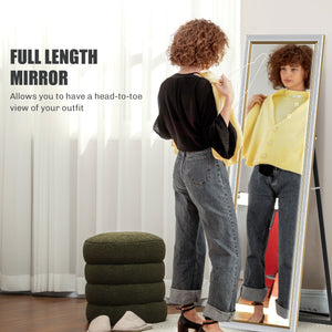 Silver framed floor or wall mirror for bedrooms