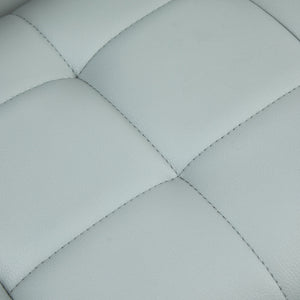 Set of 2 swivel bar stools in faux leather, grey