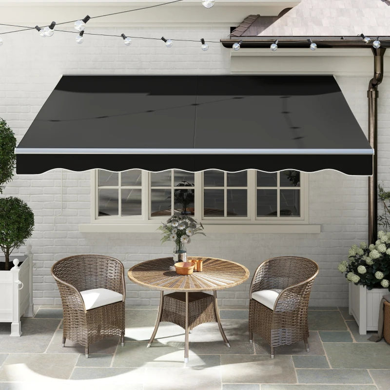 9.8 x 8.2 ft retractable electric awning, black