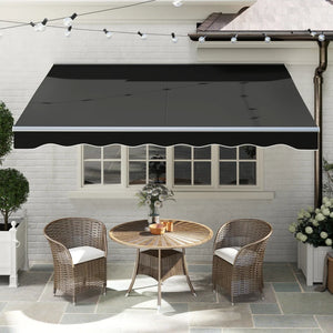 9.8 x 8.2 ft retractable electric awning, black