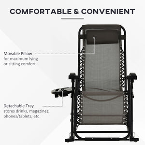 2-in-1 adjustable zero-gravity recliner chair, grey