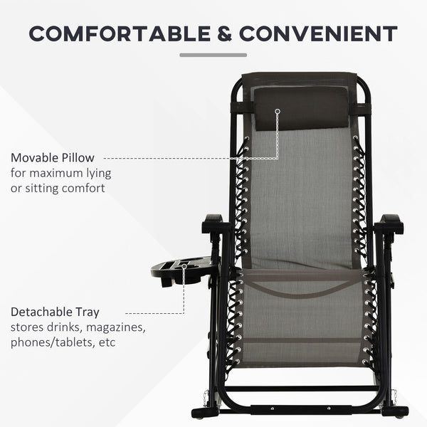 2-in-1 adjustable zero-gravity recliner chair, grey