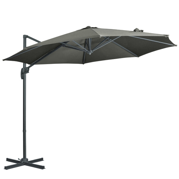 9.6-foot cantilever umbrella, grey
