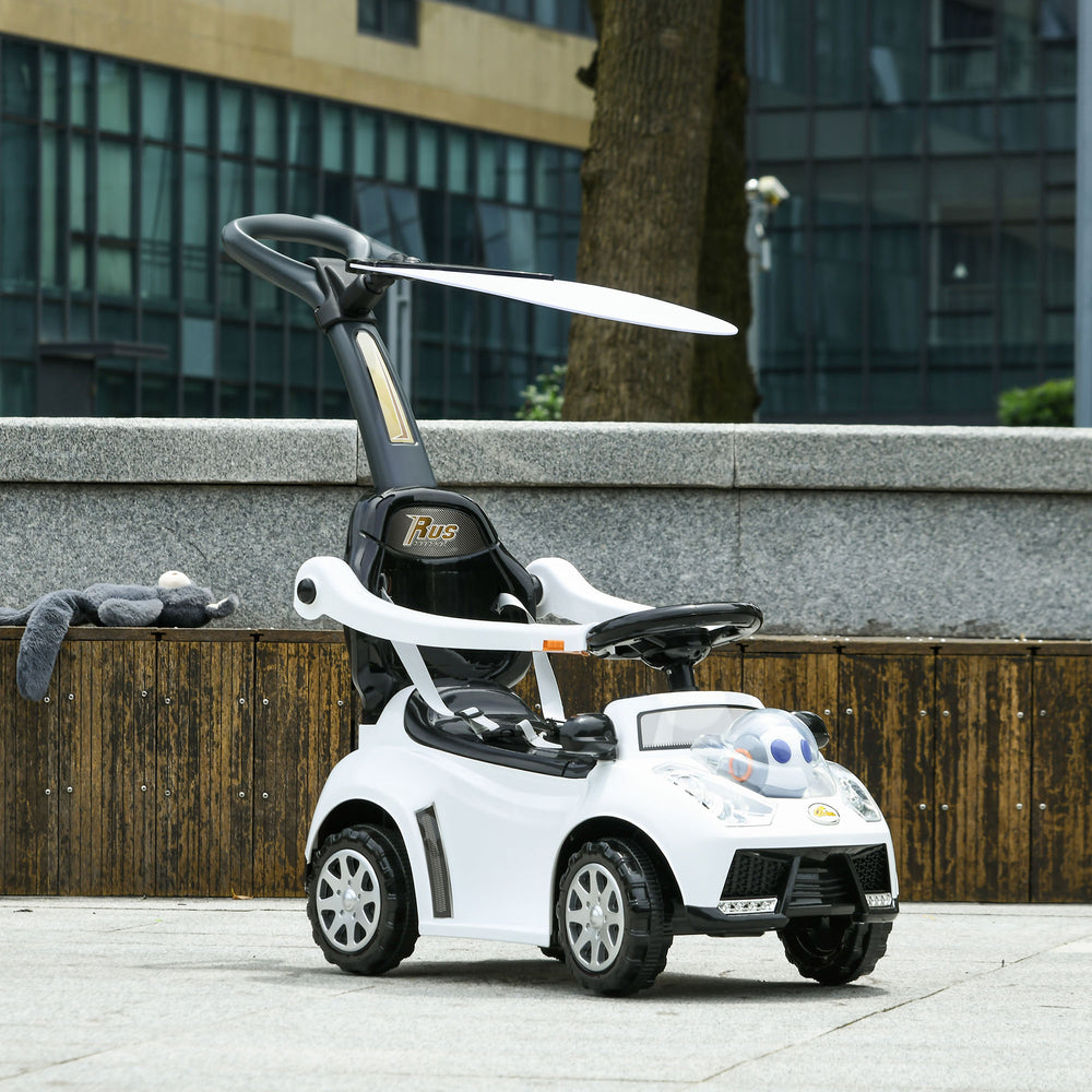 3 in 1 Push Car for Kids, White