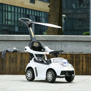 3 in 1 Push Car for Kids, White