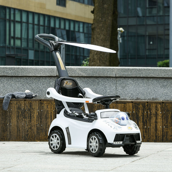 3 in 1 Push Car for Kids, White