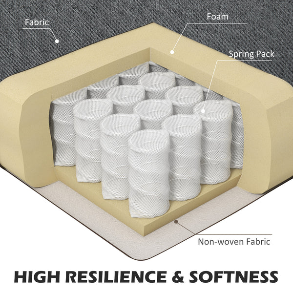 Modern 4 seater sofa with wooden legs, dark grey