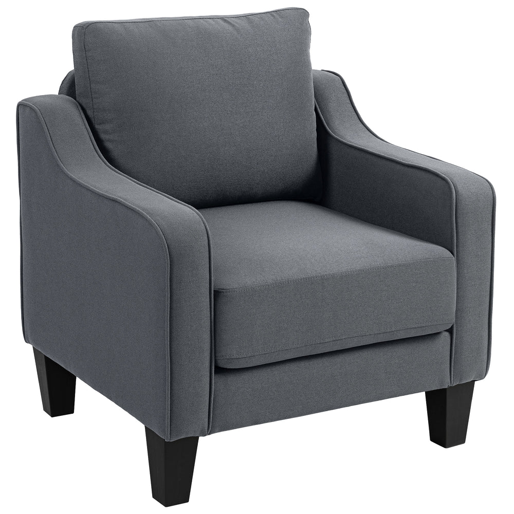 Modern accent chair with pocket springs, anthracite grey