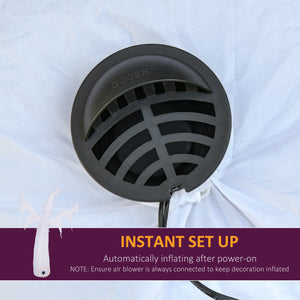 1.8m Tall White Halloween Inflatable Ghost with LED Lights