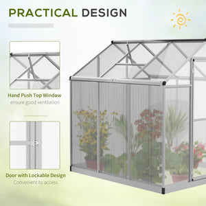 Garden greenhouse with polycarbonate panels
