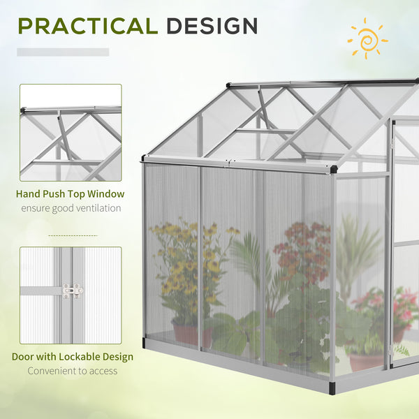 Garden greenhouse with polycarbonate panels