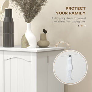 Storage cabinet with adjustable shelves and spice rack, white